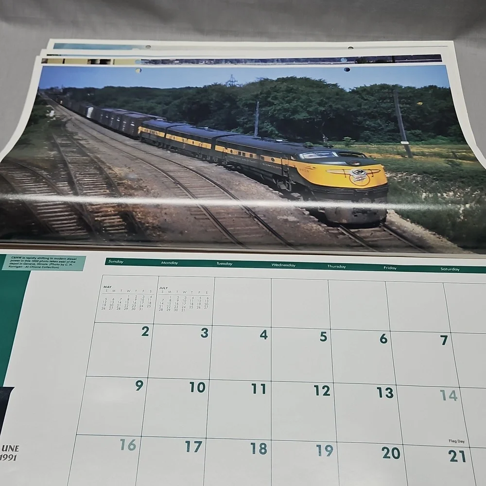1991 Chicago And North Western System Railroad Calendar 
